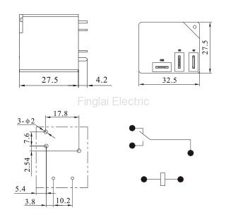 T91 DC 12V 5pins SPDT PCB relay T91-C JQX-16F 12VDC electromagnetic relay