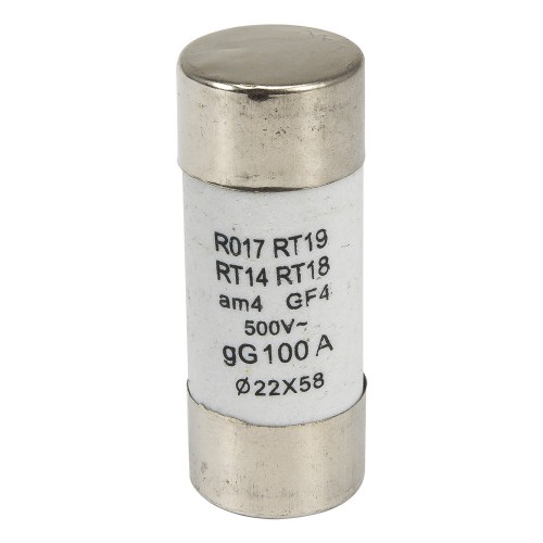 R017 22*58mm 100A 500V ceramic tube fuse