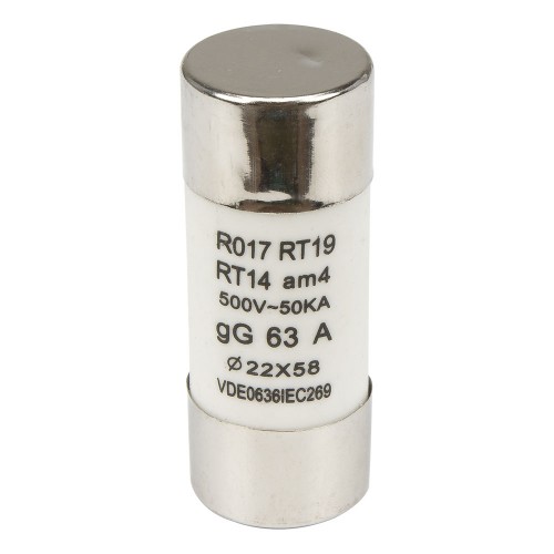 R017 22*58mm 63A 500V ceramic tube fuse