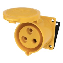 323-4 32A 2P E 3 pin 110-130V IP44 single phase splashproof industrial flush mounting socket