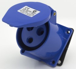 323 32A 2P E 3 pin 220-240V IP44 single phase splashproof industrial flush mounting socket