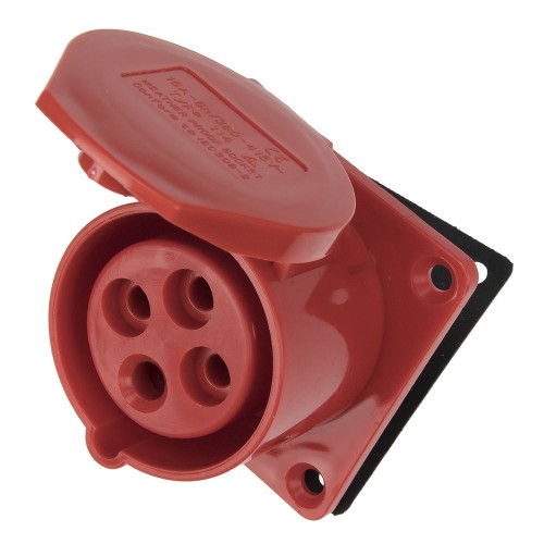 314 16A 3P E 4 pin 380-415V IP44 three phase splashproof industrial flush mounting socket