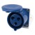 123 32A 2P E 3 pin 220-240V IP44 single phase splashproof industrial surface mounting socket