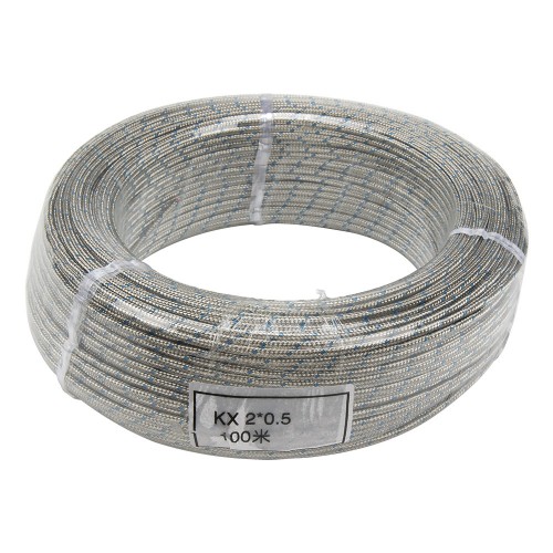 FTARE02 2*1*0.5mm 100m 1 roll K type high temperature resistance metal screening thermocouple extension compensation wire cable for temperature sensor
