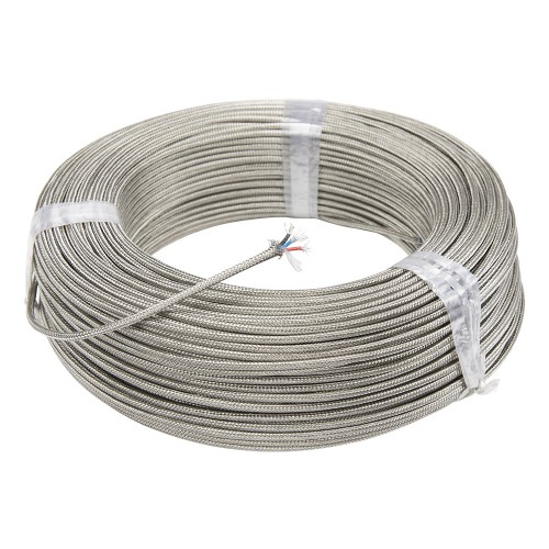 FTARE02 3*7*0.15mm 100m 1 roll PT100 type high temperature resistance metal screening RTD extension compensation wire cable for temperature sensor