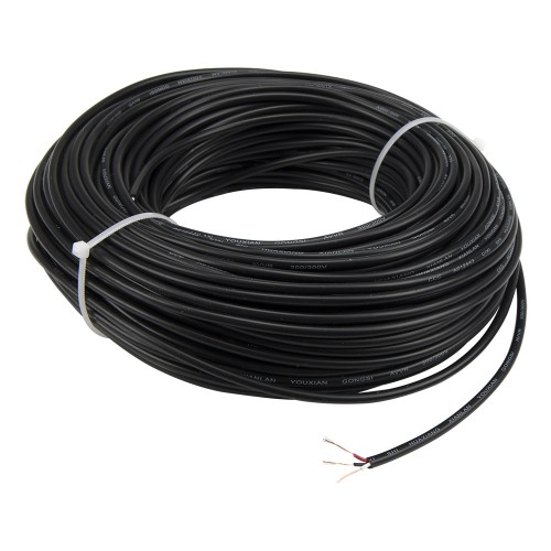 FTARE03-PT100 3*7*0.12mm 50m PT100 RTD black PVC extension wire compensation wire cable for temperature sensor