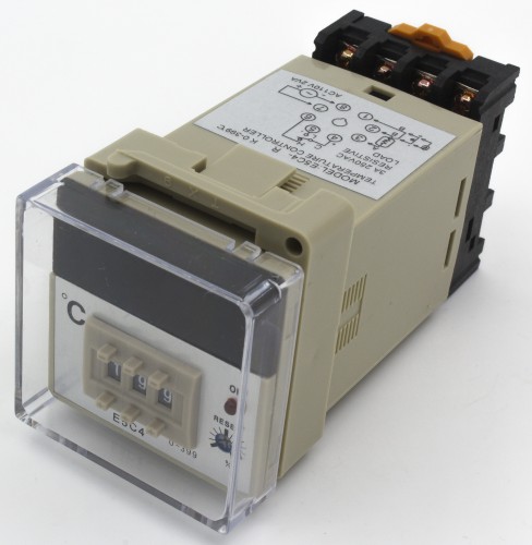 E5C4 48*48mm AC 110V relay main output and K thermocouple input digital temperature controller with socket base
