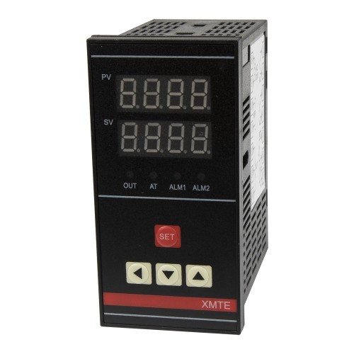 XMTE-7411 48*96mm 220VAC electromagnetic relay+SSR main output 1 alarm contact output and thermocouple or RTD input vertical digital temperature controller