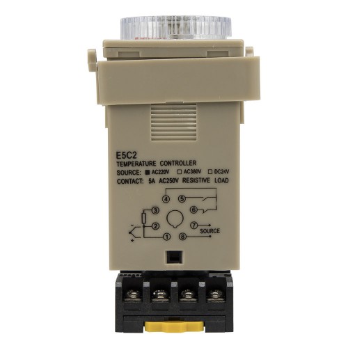 E5C2-R 48*48mm AC 110V relay main output K input 0-400℃ pointer temperature controller with socket