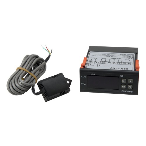 DHC-100+ AC/DC 12-24V 2m cable sensor 2 relays output digital humidity controller
