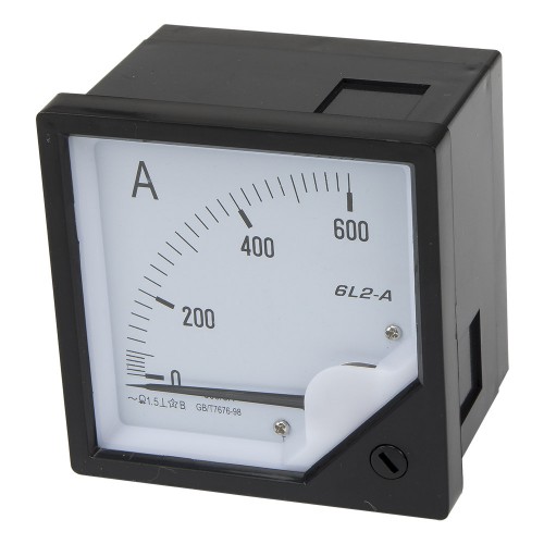 6L2-A600/5 80*80mm current transformer type 600/5A pointer AC ammeter 6L2 series analog AMP meter 80x80 mm size