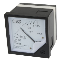 6L2 80*80mm 0.5(lagging)~1~0.5(leading) 380V 5A pointer AC analog three phase power factor meter