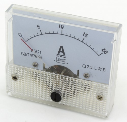 85C1-A20/75 64*56mm 20A/75mV pointer DC analog ammeter 85C1 series analog AMP meter 64x56 mm size