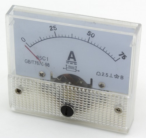 85C1-A75/75 64*56mm 75A/75mV pointer DC analog ammeter 85C1 series analog AMP meter 64x56 mm size