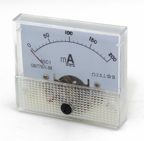 85C1-MA200 64*56mm 200mA pointer DC analog ammeter 85C1 series analog AMP meter 64x56 mm size