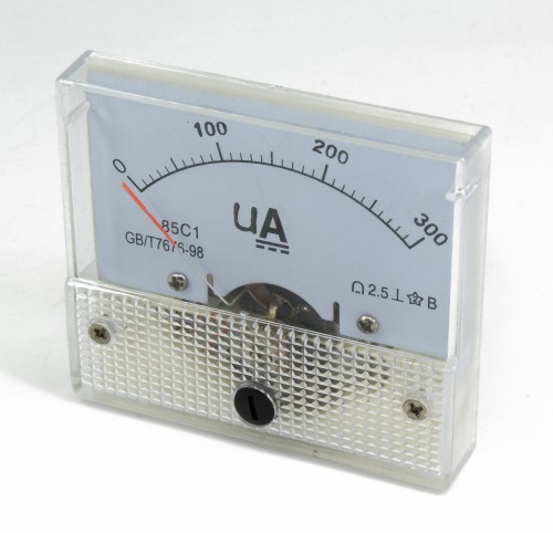 85C1-UA300 64*56mm 300μA pointer DC analog ammeter 85C1 series analog AMP meter 64x56 mm size