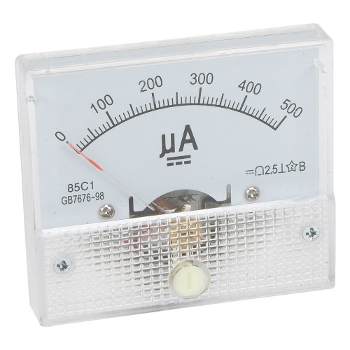 85C1-UA500 64*56mm 500μA pointer DC analog ammeter 85C1 series analog AMP meter 64x56 mm size
