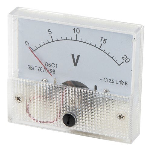 85C1-V20 64*56mm 20V pointer DC analog voltmeter 85C1 series analog volt meter 64x56 mm size