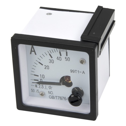 99T1-A50/5 48*48mm 50/5A pointer AC analog ammeter 99T1 series analog AMP meter 48x48 mm size