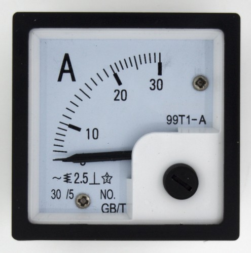 99T1-AW30/5 48*48mm 30/5A white cover pointer AC analog ammeter 99T1 series analog AMP meter 48x48 mm size