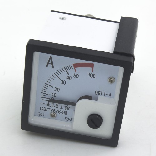 99T1-AW50/5 48*48mm 50/5A white cover pointer AC analog ammeter 99T1 series analog AMP meter 48x48 mm size