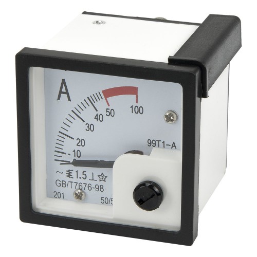 99T1-AW50/5 48*48mm 50/5A white cover pointer AC analog ammeter 99T1 series analog AMP meter 48x48 mm size