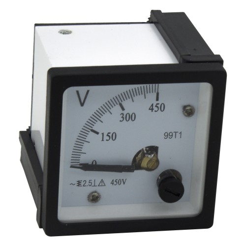 99T1-V450 48*48mm 450V white cover pointer AC analog voltmeter 99T1 series volt meter meter 48x48 mm size