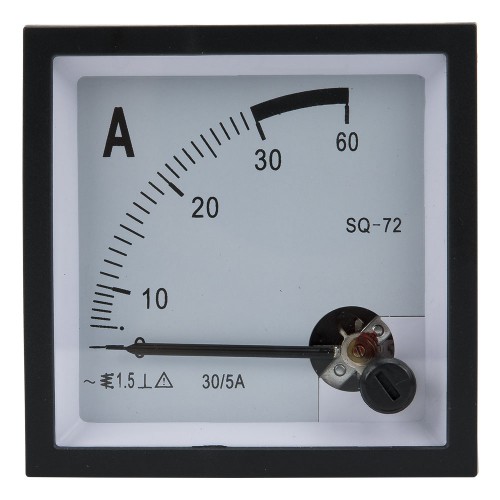 SQ-72-A30/5 72*72mm current transformer type 30/5A pointer AC ammeter SQ-72 series analog AMP meter 72x72 mm size