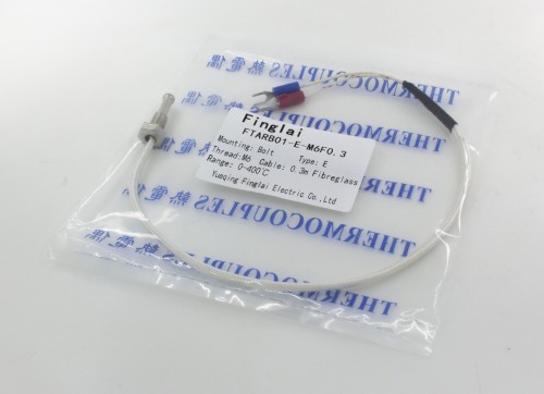 FTARB01 E type M6 screw thread bolt 0.3m fibreglass braided cable thermocouple temperature sensor
