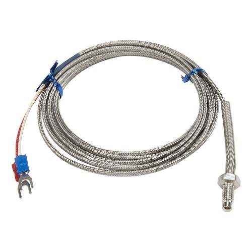 FTARB02 E type M6 bolt spring protected 3m high temperature metal screening cable screw thermocouple temperature sensor