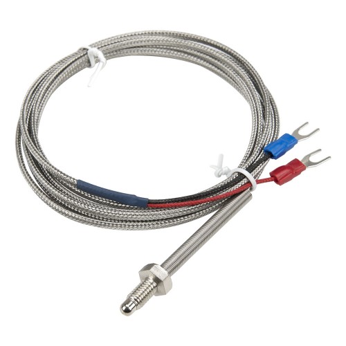 FTARB02 K type M6 bolt spring protected 2m high temperature metal screening cable screw thermocouple temperature sensor