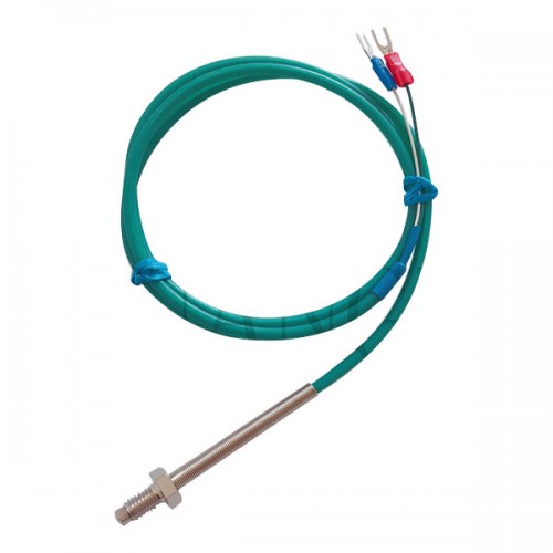 FTARB02 K type M6 bolt spring protected 1m silica gel cable screw thermocouple temperature sensor