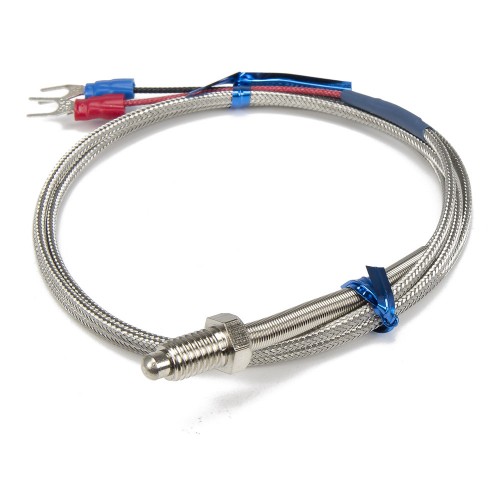 FTARB02 K type M8 bolt spring protected 1m high temperature metal screening cable screw thermocouple temperature sensor