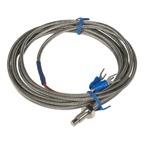 FTARB02 PT100 type 2B grade M6 bolt spring protected 2m high temperature metal screening cable RTD screw temperature sensor