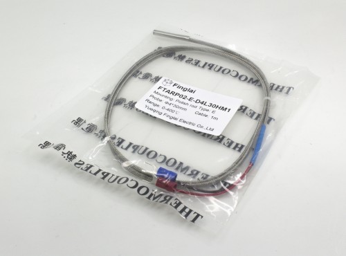 FTARP02 E type 4*30mm polish rod probe 1m high temperature metal screening thermocouple temperature sensor