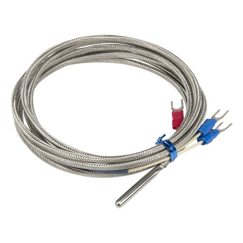 FTARP02 PT100 type B grade 4*30mm polish rod probe 2m high temperature metal screening cable RTD temperature sensor
