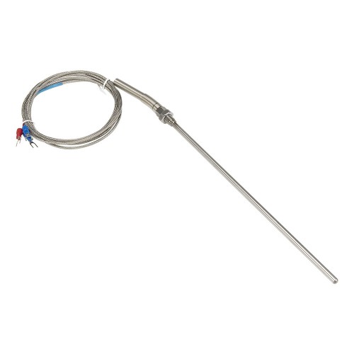 FTARP07 PT100 type M8 screw thread 5*200mm stainless steel probe 2m metal screening cable RTD temperature sensor