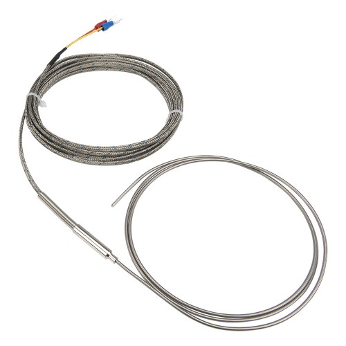 FTARP08 J type 2*1000mm 321 stainless steel flexible probe 3m metal screening cable sheathed thermocouple temperature sensor