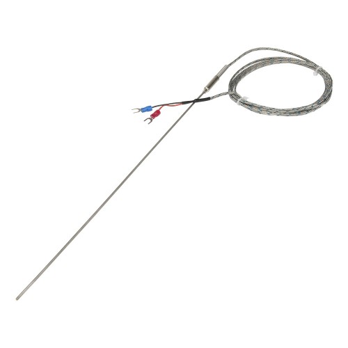 FTARP08 K type 2*300mm 2520 stainless steel flexible probe 2m metal screening cable  high temperature resistant thermocouple temperature sensor 900 ℃