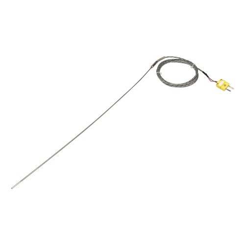 FTARP08 K type 2*400mm 316L stainless steel flexible probe 2m metal screening cable with small yellow plug thermocouple temperature sensor