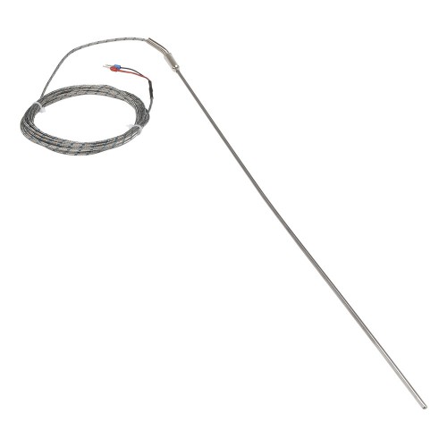 FTARP08 K type 3*400mm 321 stainless steel flexible probe 3m metal screening cable pins terminals thermocouple temperature sensor