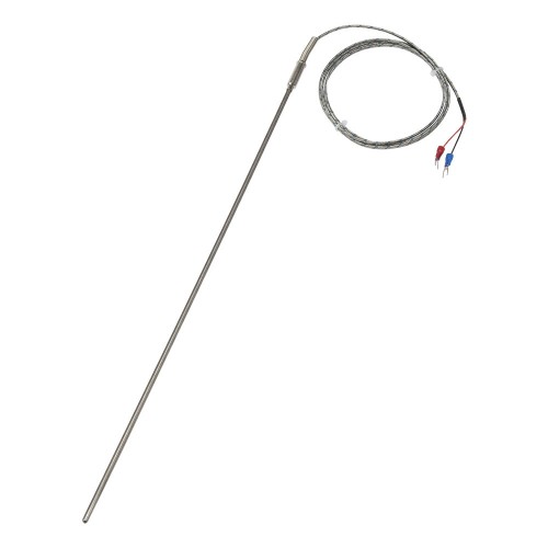 FTARP08 K type 4*400mm 321 stainless steel flexible probe 1.5m metal screening cable sheathed thermocouple temperature sensor