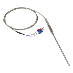FTARP08 PT100 type A grade 3*100mm 321 stainless steel flexible probe 1m metal screening cable sheathed RTD temperature sensor