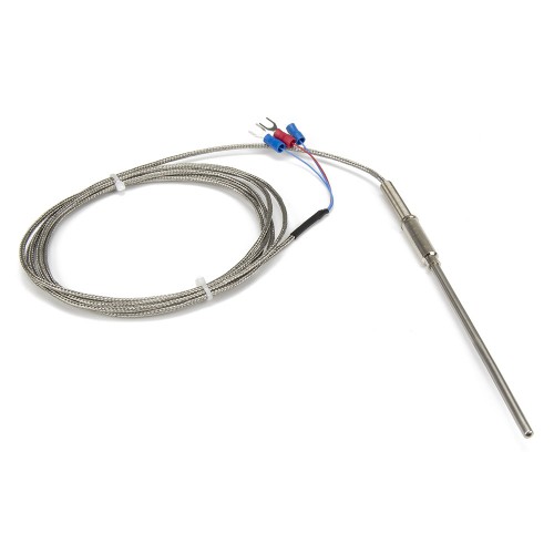 FTARP08 PT100 type A grade 4*100mm 321 stainless steel flexible probe 2m metal screening cable RTD temperature sensor