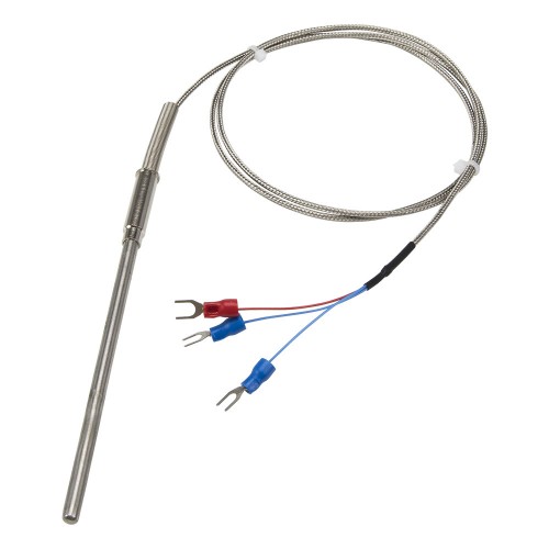 FTARP08 PT100 type A grade 5*100mm 321 stainless steel flexible probe 1m metal screening cable sheathed RTD temperature sensor