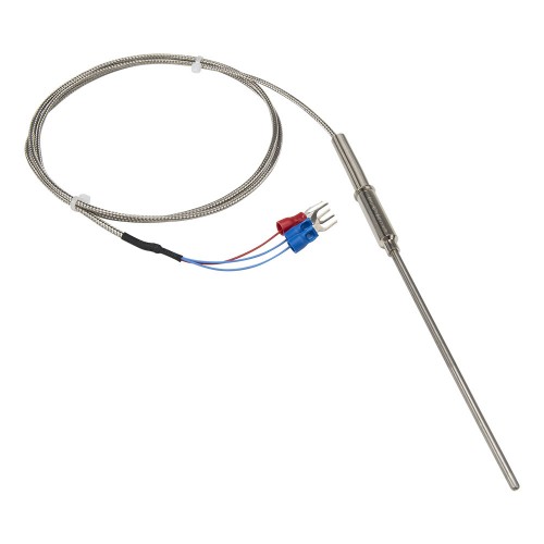 FTARP08 PT100 type B grade 3*100mm 321 stainless steel flexible probe 1m metal screening cable sheathed RTD temperature sensor