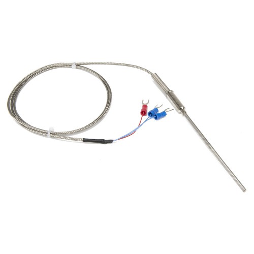 FTARP08 PT100 type B grade 3*100mm 321 stainless steel flexible probe 1m metal screening cable RTD temperature sensor