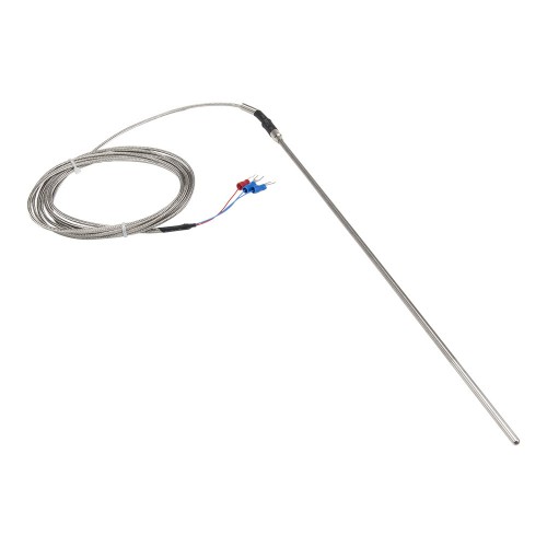 FTARP08 PT100 type B grade 4*300mm 321 stainless steel flexible probe 3m metal screening cable sheathed RTD temperature sensor