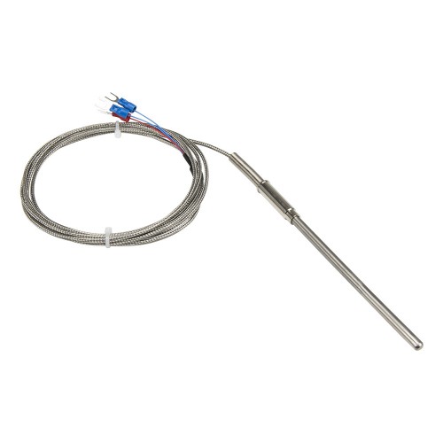 FTARP08 PT100 type B grade 5*100mm 321 stainless steel flexible probe 2m metal screening cable RTD temperature sensor