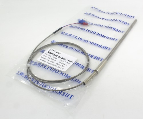FTARP08 PT100 type B grade 5*150mm 321 stainless steel flexible probe 1m metal screening cable RTD temperature sensor